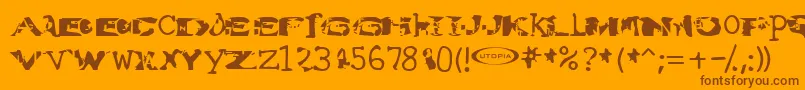 Watet Font – Brown Fonts on Orange Background