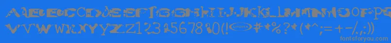 フォントWatet – 青い背景に灰色の文字