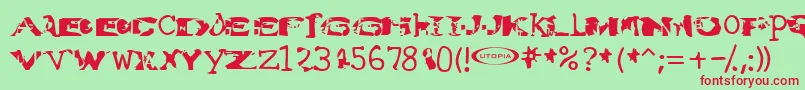 Watet Font – Red Fonts on Green Background