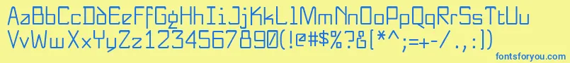 NewnerdishPlain Font – Blue Fonts on Yellow Background