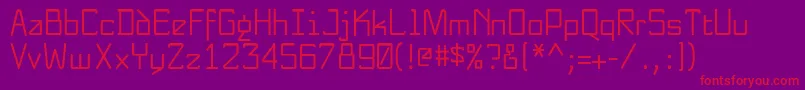Fonte NewnerdishPlain – fontes vermelhas em um fundo violeta