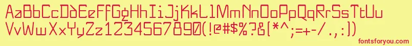 フォントNewnerdishPlain – 赤い文字の黄色い背景