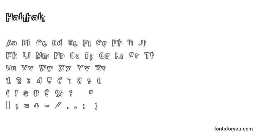 Шрифт Halfhalf – алфавит, цифры, специальные символы