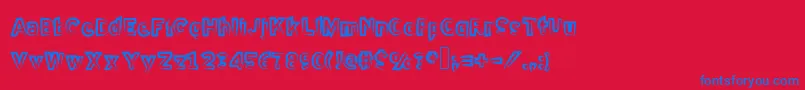 Halfhalf Font – Blue Fonts on Red Background