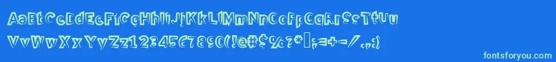 Halfhalf Font – Green Fonts on Blue Background