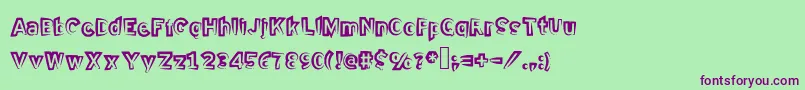 Halfhalf Font – Purple Fonts on Green Background