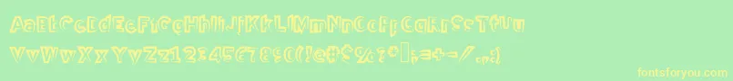 Halfhalf Font – Yellow Fonts on Green Background