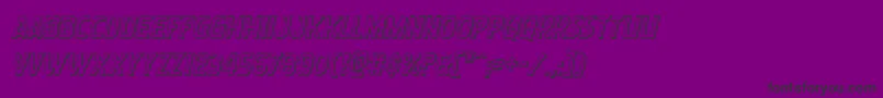 Wormcuisine3Dital-Schriftart – Schwarze Schriften auf violettem Hintergrund