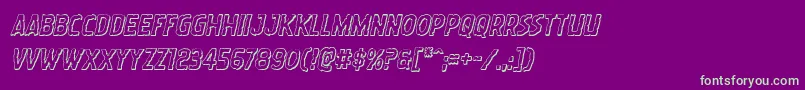 Wormcuisine3Dital Font – Green Fonts on Purple Background