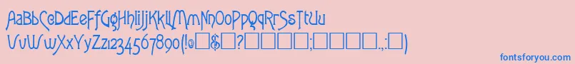 RowleyRegular Font – Blue Fonts on Pink Background