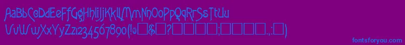 フォントRowleyRegular – 紫色の背景に青い文字