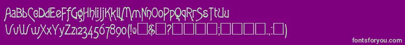 RowleyRegular Font – Green Fonts on Purple Background