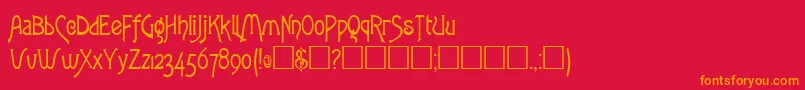 Шрифт RowleyRegular – оранжевые шрифты на красном фоне
