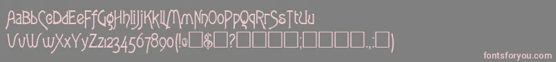 RowleyRegular-fontti – vaaleanpunaiset fontit harmaalla taustalla