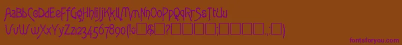 RowleyRegular-fontti – violetit fontit ruskealla taustalla