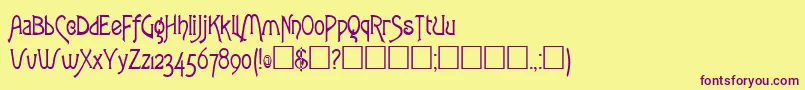RowleyRegular Font – Purple Fonts on Yellow Background