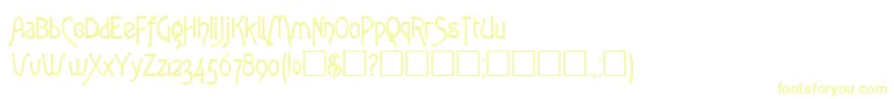 フォントRowleyRegular – 白い背景に黄色の文字