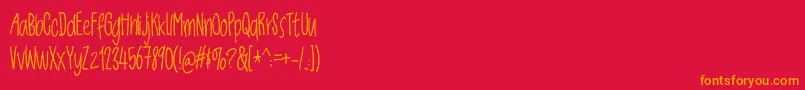 Jackdawsdemo Font – Orange Fonts on Red Background
