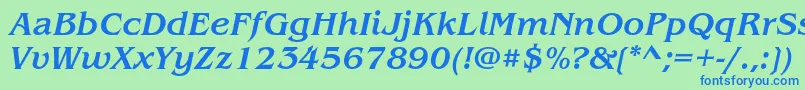 BenguiatstdMediumitalic Font – Blue Fonts on Green Background