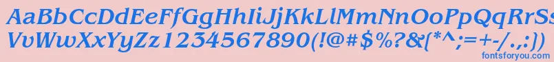 BenguiatstdMediumitalic Font – Blue Fonts on Pink Background