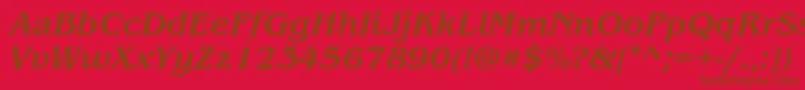 BenguiatstdMediumitalic-Schriftart – Braune Schriften auf rotem Hintergrund