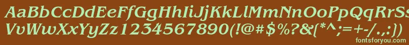 BenguiatstdMediumitalic Font – Green Fonts on Brown Background