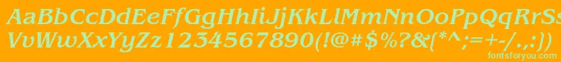 BenguiatstdMediumitalic Font – Green Fonts on Orange Background