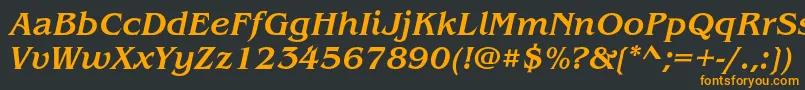 BenguiatstdMediumitalic-Schriftart – Orangefarbene Schriften auf schwarzem Hintergrund
