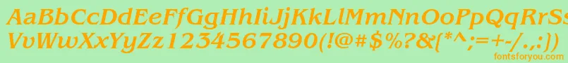 BenguiatstdMediumitalic Font – Orange Fonts on Green Background