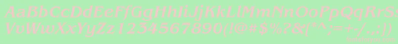 BenguiatstdMediumitalic Font – Pink Fonts on Green Background