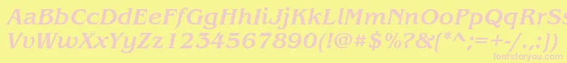 BenguiatstdMediumitalic Font – Pink Fonts on Yellow Background