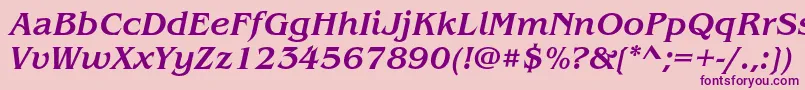 BenguiatstdMediumitalic Font – Purple Fonts on Pink Background