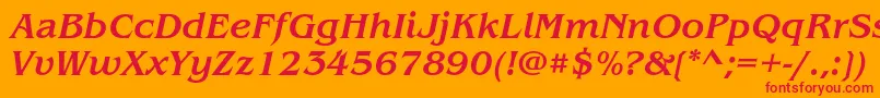 BenguiatstdMediumitalic Font – Red Fonts on Orange Background