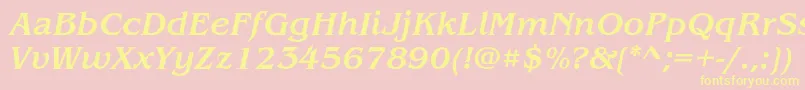 BenguiatstdMediumitalic Font – Yellow Fonts on Pink Background