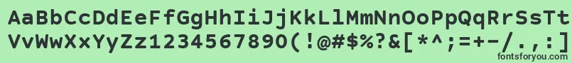 フォントCourierPrimeSansBold – 緑の背景に黒い文字