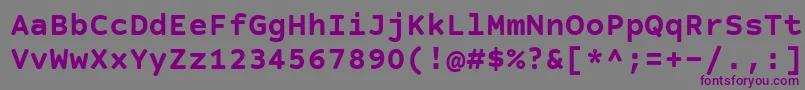 Шрифт CourierPrimeSansBold – фиолетовые шрифты на сером фоне
