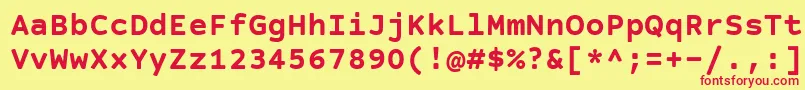 CourierPrimeSansBold Font – Red Fonts on Yellow Background