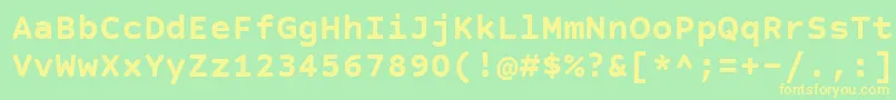 CourierPrimeSansBold Font – Yellow Fonts on Green Background