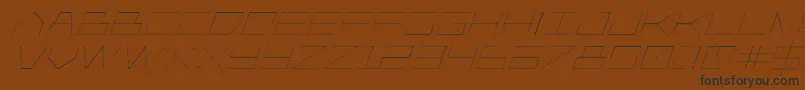 Czcionka Player1uplightitalic – czarne czcionki na brązowym tle