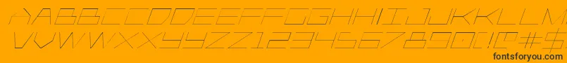 Player1uplightitalic Font – Black Fonts on Orange Background