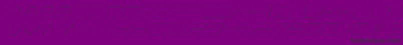 Czcionka Player1uplightitalic – czarne czcionki na fioletowym tle