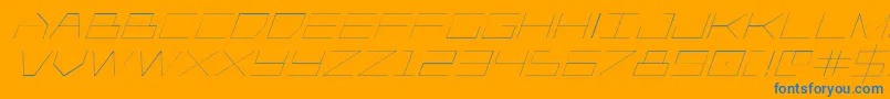 Player1uplightitalic Font – Blue Fonts on Orange Background