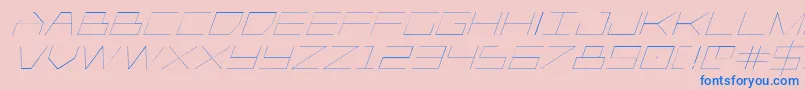 Player1uplightitalic Font – Blue Fonts on Pink Background