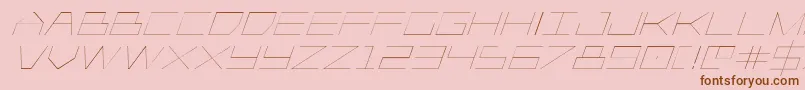 Player1uplightitalic Font – Brown Fonts on Pink Background