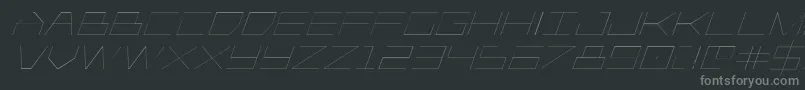 Шрифт Player1uplightitalic – серые шрифты на чёрном фоне