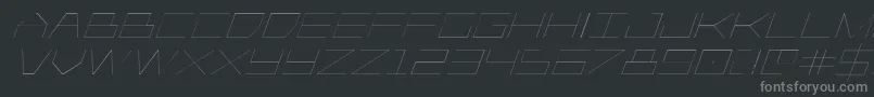 Fonte Player1uplightitalic – fontes cinzas em um fundo preto