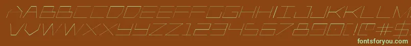 Czcionka Player1uplightitalic – zielone czcionki na brązowym tle