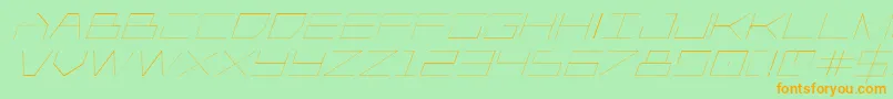 Player1uplightitalic Font – Orange Fonts on Green Background