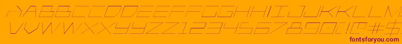 Player1uplightitalic Font – Purple Fonts on Orange Background