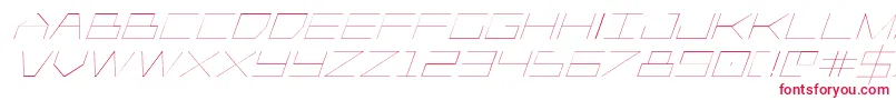フォントPlayer1uplightitalic – 白い背景に赤い文字
